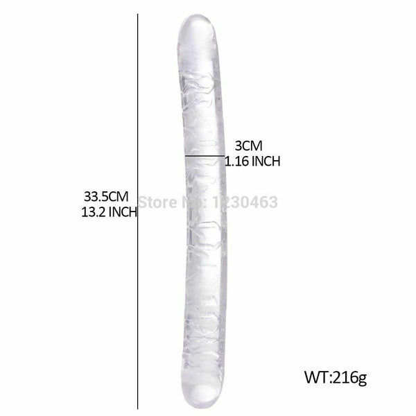 Double Ended Dildo Transparent Clear Jelly Two Head Dong Couple Double Ended Dildos