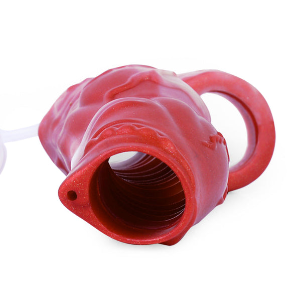 Aida Silicone Textured Red Squirting  Sleeve  Extenders & Enlargers