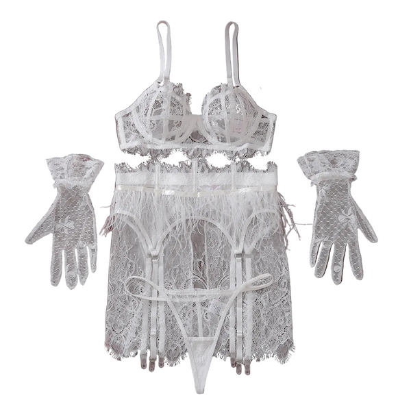 Lace Splicing Perspective Bra Set Bras & Bra Sets