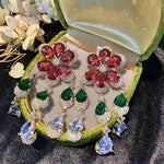 Earrings Veile Studios S925 Silver Needle Flower Tassel With Gradient Colored Zircon Details