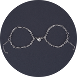Veile Studios Heart Shape Lock Suction Couple Combination Bracelet Fashion Jewellery Bracelets