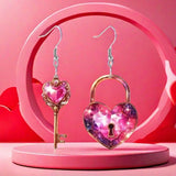 Veile Studios Romantic Key Heart Lock Acrylic Types And B Unisex New Collection Earrings
