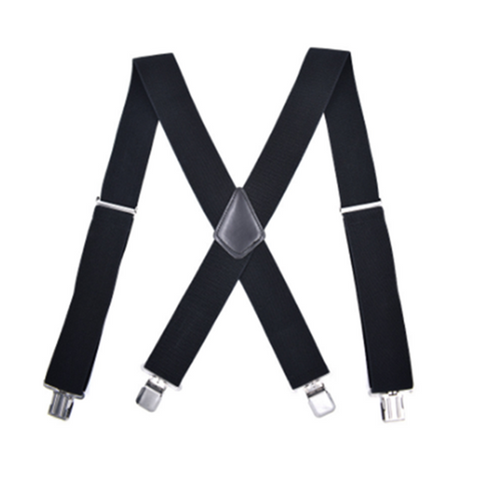 5 Centimeters Wide X Shape Braces Men Elastic Black Suspenders Suspenders/Braces