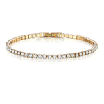 Veile Studios 2.5 Millimeter Single Row Full Diamond Crystal Bracelet Round Zircon Jewellery For Women Bracelets