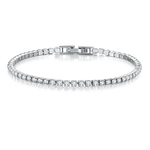 Veile Studios 2.5 Millimeter Single Row Full Diamond Crystal Bracelet Round Zircon Jewellery For Women Bracelets