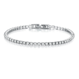 Veile Studios 2.5 Millimeter Single Row Full Diamond Crystal Bracelet Round Zircon Jewellery For Women Bracelets
