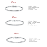 Veile Studios 2.5 Millimeter Single Row Full Diamond Crystal Bracelet Round Zircon Jewellery For Women Bracelets