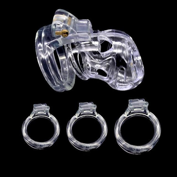 Male Plastic Chastity  Cage    Lock Fetish Restraints Chastity Toys