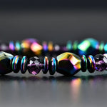 Veile Studios Multicolour Rainbow Crystal Healing Magnetic Malachite Bracelet Jewellery Bracelets