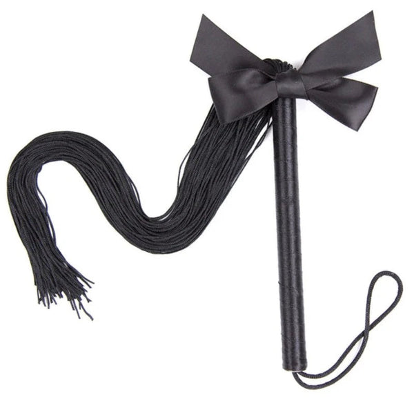 45 Centimetre Black Silk Cloth Bowknot Horse Riding Whips Floggers