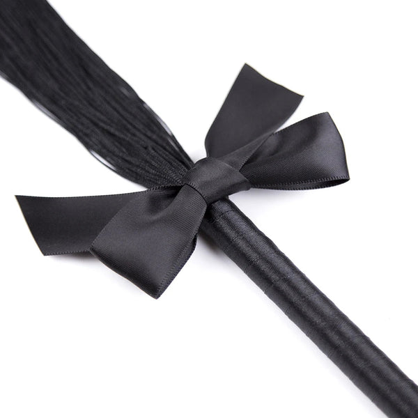 45 Centimetre Black Silk Cloth Bowknot Horse Riding Whips Floggers