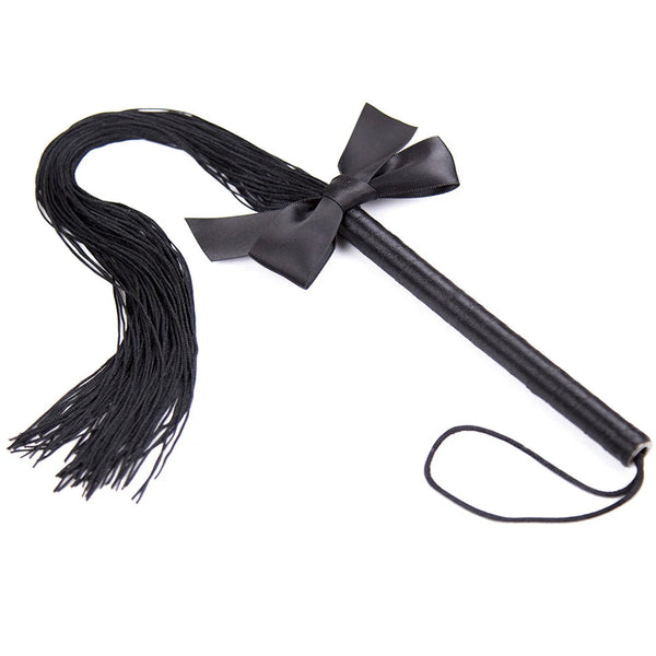 45 Centimetre Black Silk Cloth Bowknot Horse Riding Whips Floggers