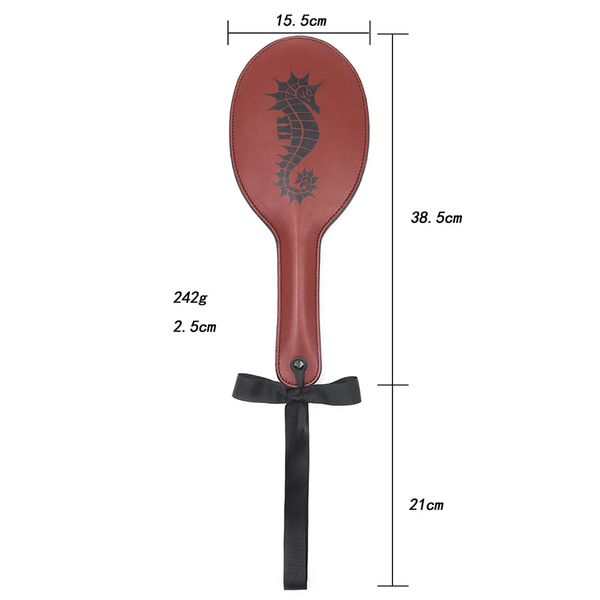 38.5Cm Brown Premium Pu Leather Equestrian Bat Horsewhips Paddle Paddles