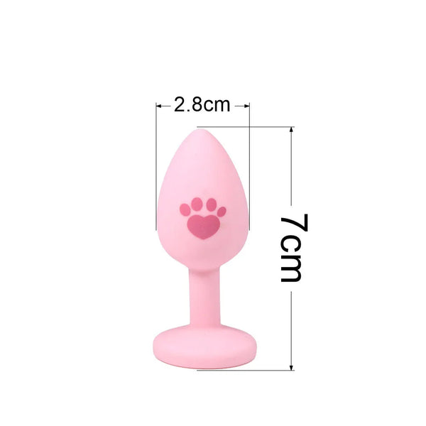 Beginner Anal Plug Cat's Paw Butt With Detachable Acrylic Diamond For Couples Non Vibrating Butt Plugs