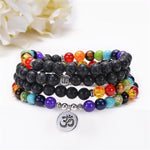 Veile Studios Volcanic Stone Chakra Bead Bracelet Necklace Necklaces & Pendants