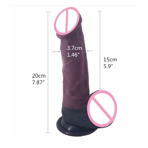 20Cm Silicone Realistic Dildo Butt Plug Anal Black Realistic Dildos