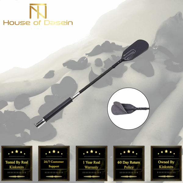 Black Leather Crop  Whip Impact Play Spanking Fetish Kink Crops