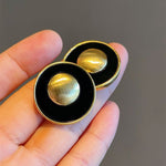 Veile Studios Brushed Black Fashionable Retro Hong Kong High End Simple Earrings