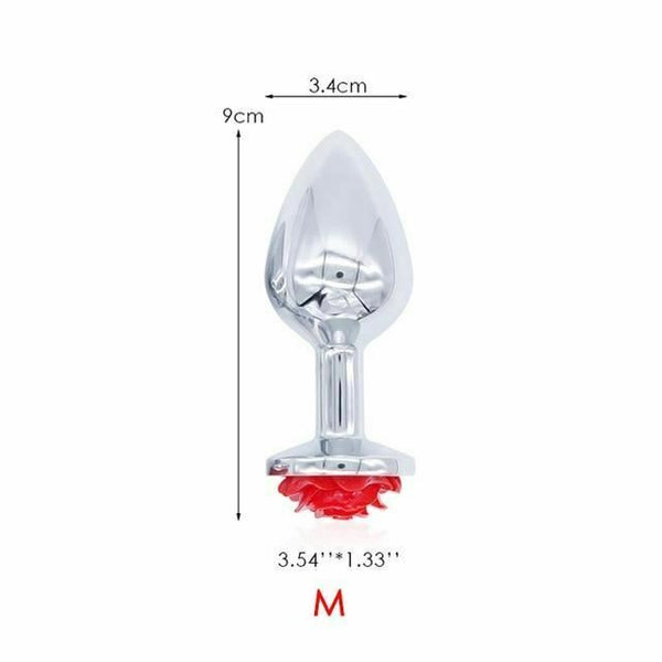 Red Rose Anal Flower Stainless Steel Metal Butt Plug Three Sizes Mini  Set Non Vibrating Butt Plugs