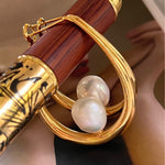 Earrings Veile Studios Large Oval Freshwater Pearl Fashion Commuting Copper Material