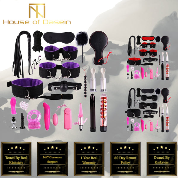 Beginner's Sex Toy Kit With  Nipple Suckers Restraints Nipple & Clitoral Toys