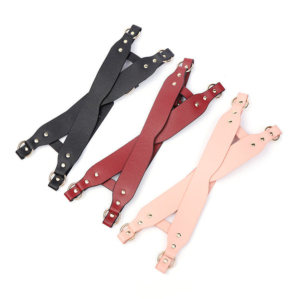 Womens Leather Pu Face Mask Fantasy Fetish Black Pink Red Fetish Masks