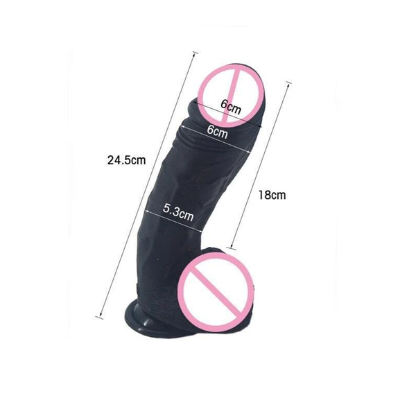 Silicone Realistic Dildo 24.5Cm Thick Butt Plug Anal Brown Realistic Dildos