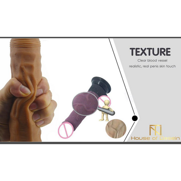 Silicone Realistic Dildo 24.5Cm Thick Butt Plug Anal Brown Realistic Dildos
