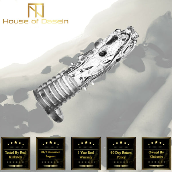 Dragon  Extender Clear Condom  Sleeve Transparent Ring  Extenders & Enlargers