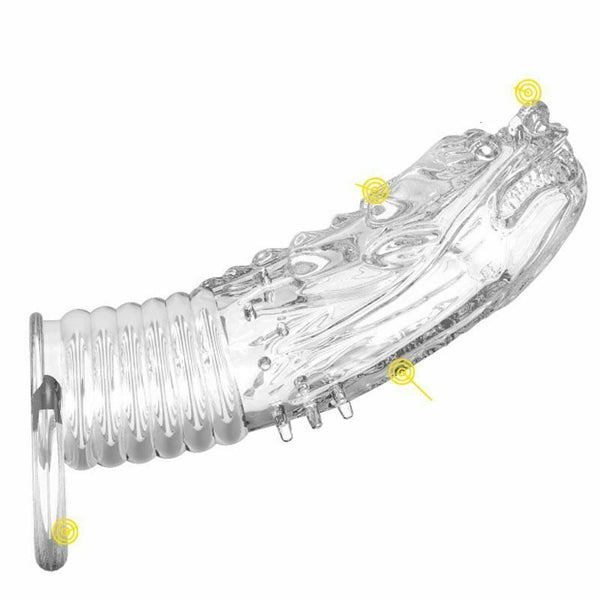 Dragon  Extender Clear Condom  Sleeve Transparent Ring  Extenders & Enlargers