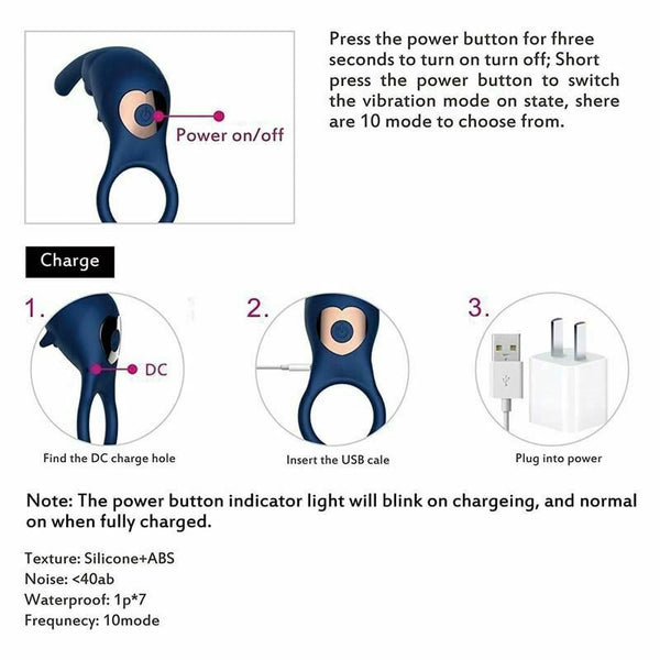 Rabbit   Ring Vibrations Clitoral Testicles Stimulation  Rings
