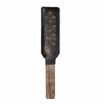 Vintage Leather Bronze Studded Spanking Paddle Bdsm Impact Play