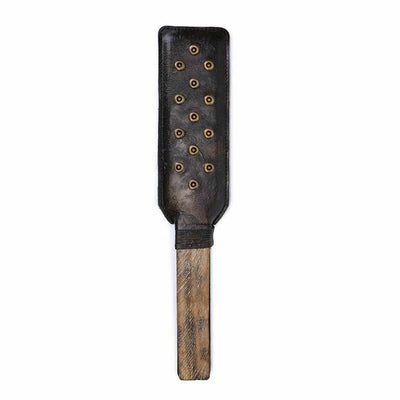 Leather Bronze Studded Spanking Paddle  Impact Play Paddles