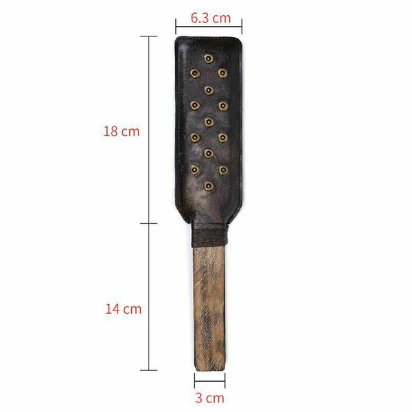 Leather Bronze Studded Spanking Paddle  Impact Play Paddles