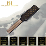 Vintage Leather Bronze Studded Spanking Paddle Bdsm Impact Play