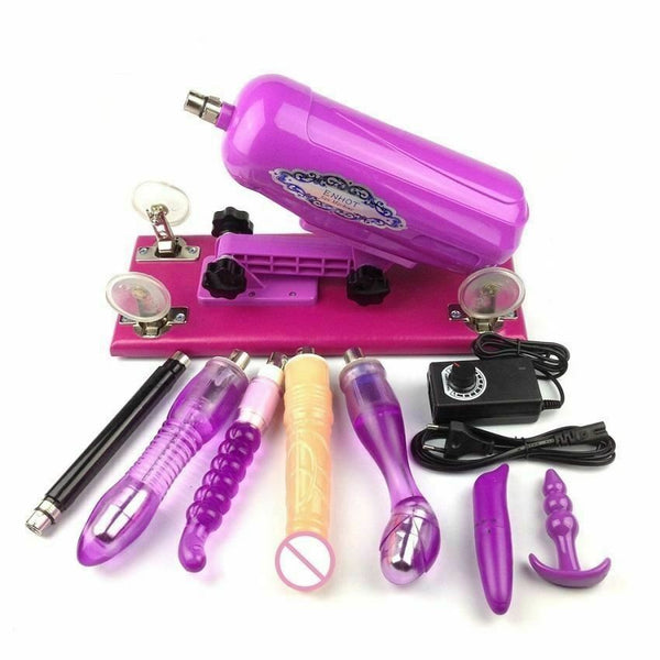 F3 Purple Sex Machine With Dildos Mini  Anal Plug Thrusting Masturbation Sex Machines