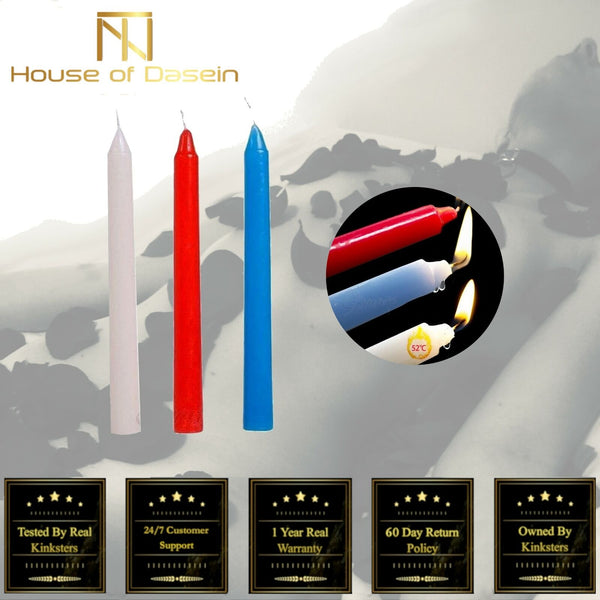 3Pcs Wax Candles Temperature Play  Kink Fetish Restraints Sensation Play