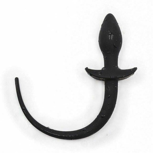 Black Silicone Puppy Tail Anal Plug Pet Play  Kink  Fetish Restraints Non Vibrating Butt Plugs