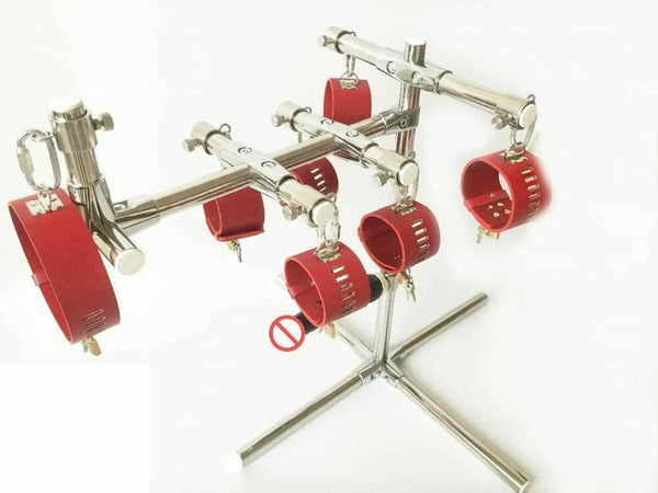 Stainless Steel  Frame Torture Device Leather  With Dildo Sex Furniture
