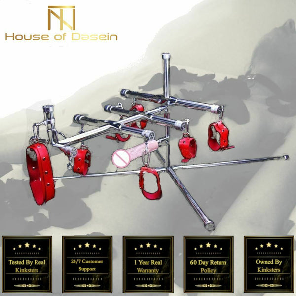 Stainless Steel  Frame Torture Device Leather  With Dildo Sex Furniture