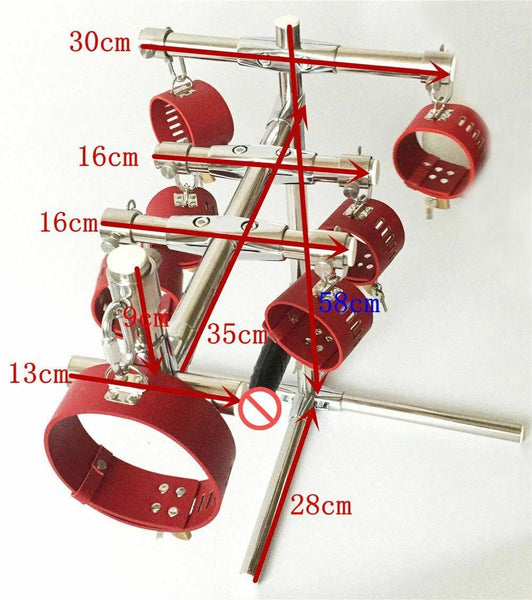 Stainless Steel  Frame Torture Device Leather  With Dildo Sex Furniture
