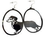 Veile Studios Acrylic Dangle Round Asymmetric Black Animals Drop Jewellery Earrings