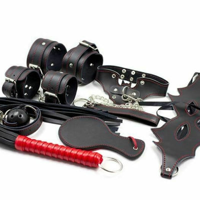 Beginners Starter Kit Fetish Pack Mask Collar Cuffs Gag Restraints  Starter Kits