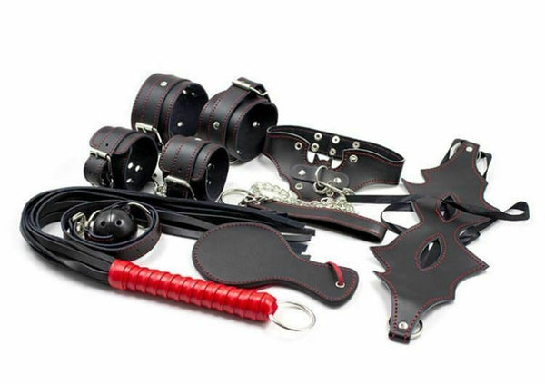 Beginners Starter Kit Fetish Pack Mask Collar Cuffs Gag Restraints  Starter Kits
