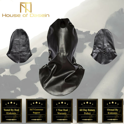 Black Cover Full Hood  Mask Headwear  Kink  Fetish Restraint Hoods