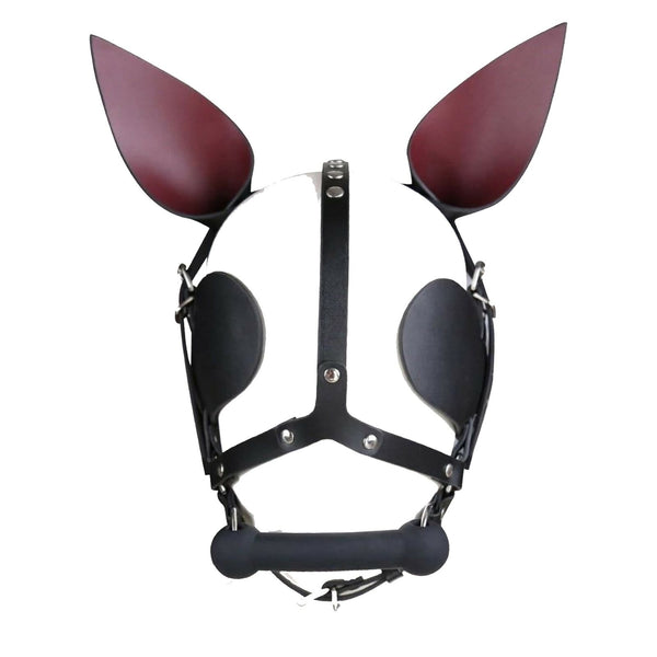 Horse Head Harness Eye Masks Bit Gag Pony   Restraints Pet Play