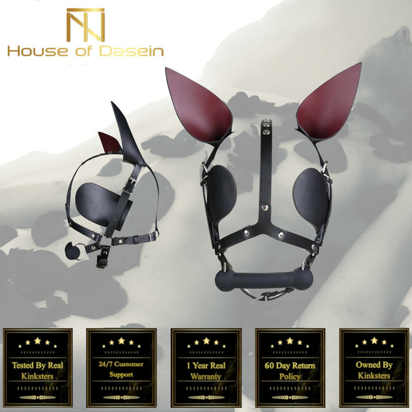 Horse Head Harness Eye Masks Bit Gag Pony   Restraints Pet Play