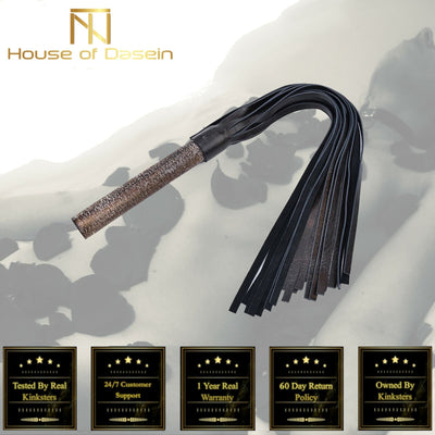 Leather Real Wood Flogger Spanking Paddle  Impact Toy Floggers