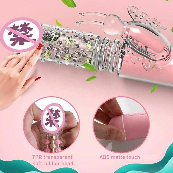 Butterfly Rabbit  Telescopic Thrusting Rotating Beads Clit Stimulator Rabbit s