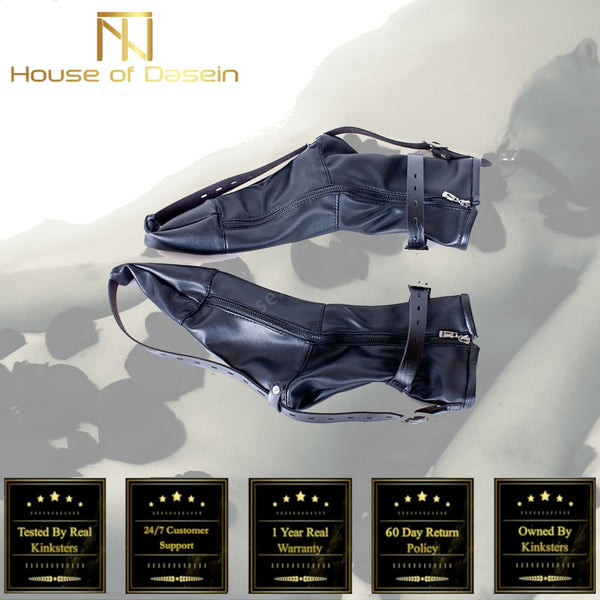 Feet Binder Booties Foot Fetish  Restraints Pu Leather Shoes  Legbinders & Booties